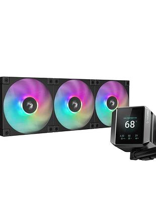 Система жидкостного охлаждения deepcool mystique 360 ​​argb с вентиляторами 3×120 мм black (r-lx750-bkadsnc-g-1)