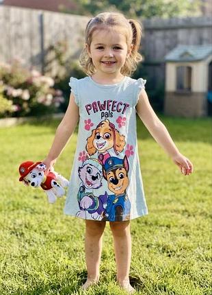 Сукня туніка сарафан 100 % бавовна з прорезинений принтом  щенячий патруль paw patrol primark (англія)