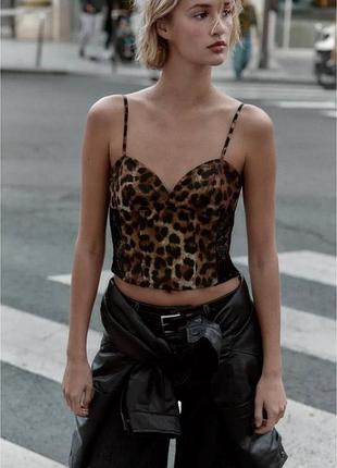 Топ корсет в лео принт zara🐆