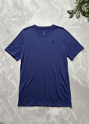 Футболка odlo merino wool skipper blue вовна мериноса