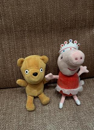 М'які іграшки для дівчинки peppa pig та тедді