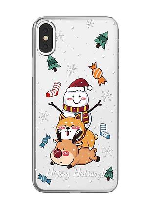 Прозорий чохол на iphone x / xs зимові розваги (принт 153)
