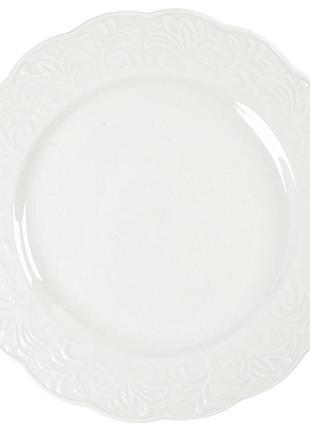 Тарелка обеденная garden flower mc5600-10 фарфоровая 25.4 см белая