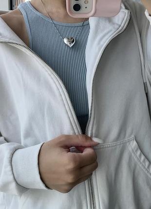 Худі біле zip зіпка h&m 3