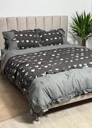 Постельное белье муслин-жатка с зимним одеялом 🛏️ в комплекті 2 наволочки ‼️🥰