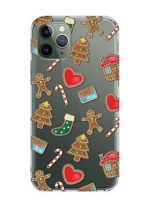 Прозорий чохол на iphone 12/12 pro різдвяний фон (принт 181)