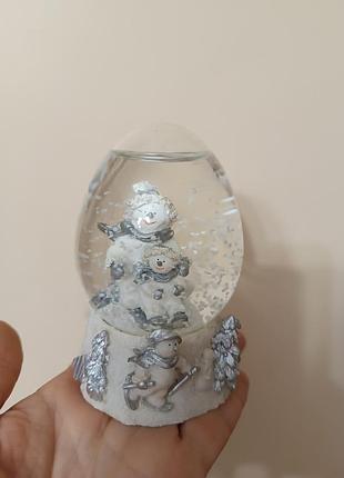 Декор снігова куля зі сніговиками