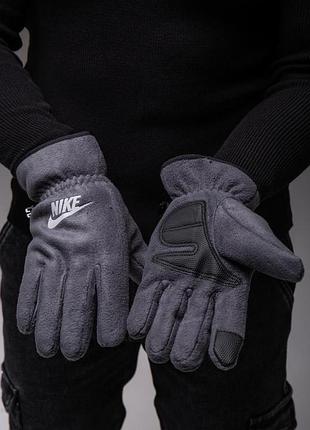 Мужские перчатки nike серые