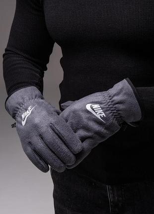 Мужские перчатки nike серые 2