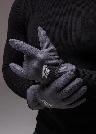 Мужские перчатки nike серые 4