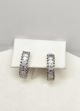 Сережки серебряные с фианитом "рикс" 3,25 г