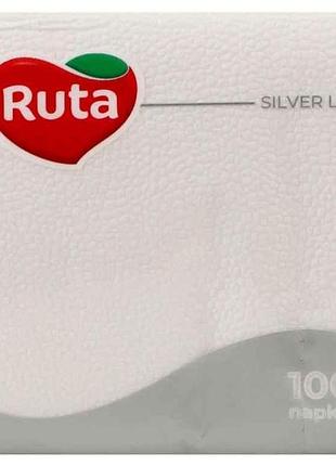 Серветки 1-шар 24х24см 100шт. белые тм ruta