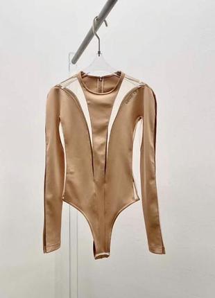 Жіноче боді mugler бежеве