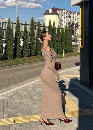 Трикотажна сукня максі з відкритими плечима prettylittlething, s/m