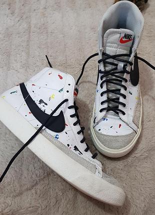 Кожаные высокие кроссовки nike blazer mid 77