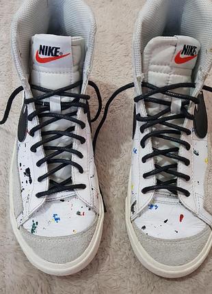 Кожаные высокие кроссовки nike blazer mid 77 2