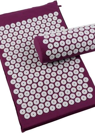 Коврик массажный аппликатор кузнецова acupressure65см 40см синий yg2891 фиолетовый