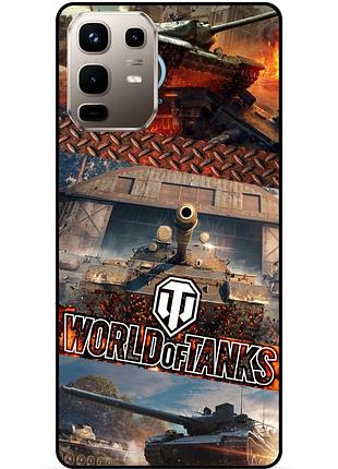 Силиконовый чехол бампер для infinix note 50 pro plus 5g (x6856) с рисунком world of tanks мир танков