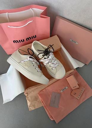 Кеди miu mi | washed denim light cream 6