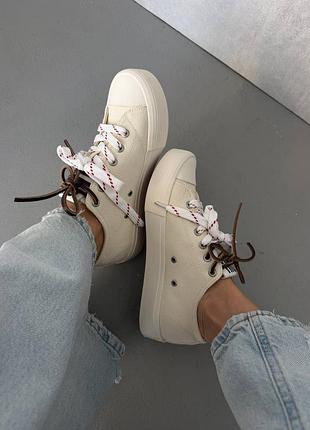 Кеди miu mi | washed denim light cream 4