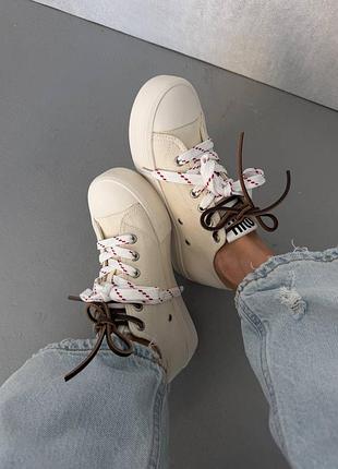 Кеди miu mi | washed denim light cream 8