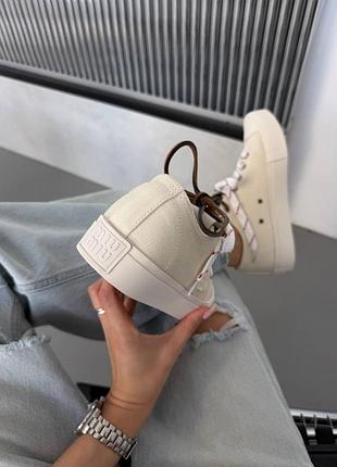 Кеди miu mi | washed denim light cream 3