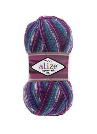 Пряжа superwash comfort арт.4412 5шт/уп меланж 25% поліамід 75% вовна 100г 420м тм alize