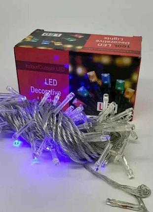 Гирлянда 80led синий 9м проволока 220v 0370-9 тм prc