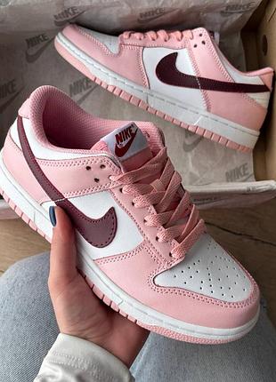 Nike dunk low pink foam red white