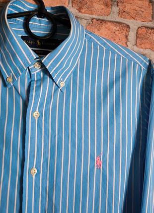 Сорочка чоловіча в смужку polo ralph lauren смугаста slim fit
