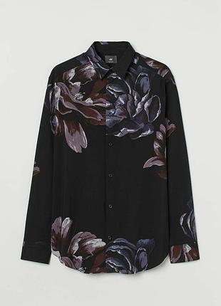 Вискоза + хлопок рубашка h&amp;m regular fit 2