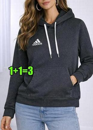 🤩1+1=3 брендовый утепленный графитовый худи флис с капюшоном свитер adidas, размер 44 - 46
