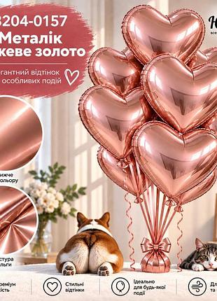 Металік рожеве золото воздушные шарики фольгированные сердца