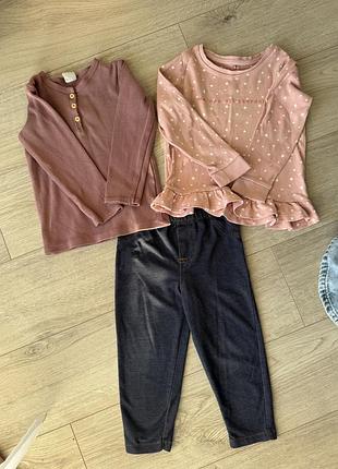 Комплект одягу для дівчинки next, h&m, george, 80-86 см, рожевий, сірий