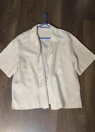 Сорочка беж h&m льон 100% 3