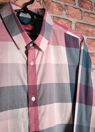Сорочка в велику клітинку hugo boss slim fit