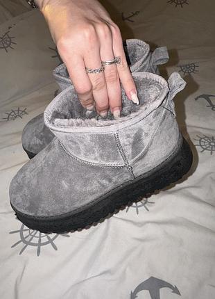 Чоботи жіночі ugg classic mini сірі