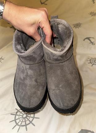 Чоботи жіночі ugg classic mini сірі 4