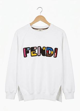 Світшот жіночий fendi білий з логотипом