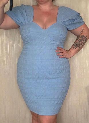 Сукня жіноча prettylittlethings блакитна 4xl