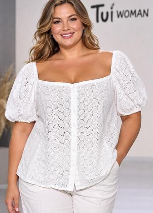 Жіноча блуза tu біла 4xl (uk 24) з 100% бавовни