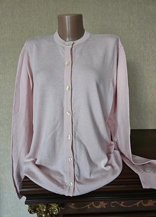 Нежно-розовый шерстяной кардиган peter hahn (100% tasmanian wool)