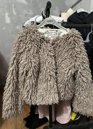 Шуба для дівчинки matalan бежева, 8-9 років, штучне хутро