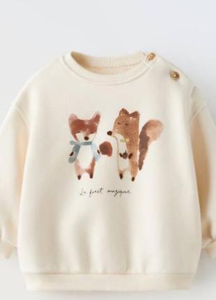 Новый свитер для малыша 80см, zara, 9-12месяц, свитшот для мальчика/девочки, хлопок