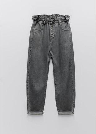 Джинси сірі укорочені багі слоучі мом baggy zara