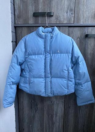 Жіноча блакитна куртка пуховик від polo ralph lauren