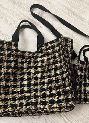 Сумки-тоут жіночі accessorize з тканим принтом «гусяча лапка»