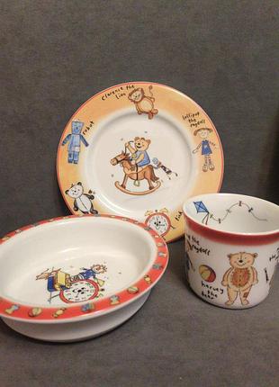 Коллекционный детский набор посуды royal doulton (англия) "harvey bear"