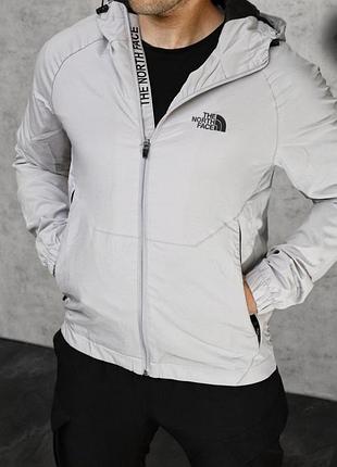 Мужская ветровка зе норт фейс north face grey серый s xl