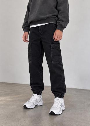 Чорні карго-штани джинси ovs kids 11–12 р. / 152 см, джогери